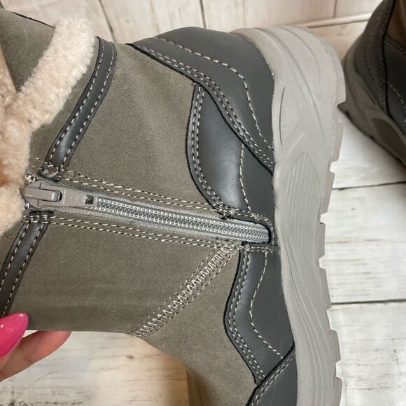 Earth Journey Verve Waterproof Suede Boots Grey  Faux Fur Lining 7.5 M - Picture 7 of 13